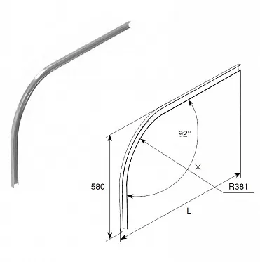 ДорХан Изгиб горизонтальной направляющей R381 H580 L=2500, SPV113