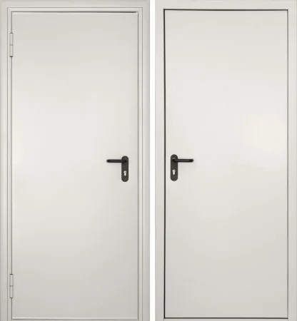 ДорХан Дверь DoorHan/980/2050/Противопож.EI60/одност./глухая/глад./глад./RAL7035/лев./угл. рама, DPG60/980/2050/7035/L/N