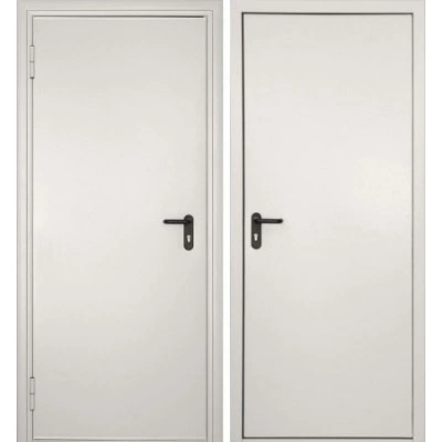 ДорХан Дверь DoorHan/1080/2050/Противопож.EI60/одност./глухая/глад./глад./RAL7035/прав./угл. рама, DPG60/1080/2050/7035/R/N