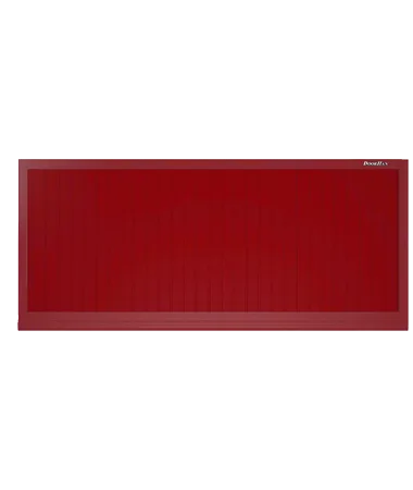 ДорХан Откатные ворота 2100х1800 цвета RAL 3000 (красный) с дизайном 'доска' с автоматикой