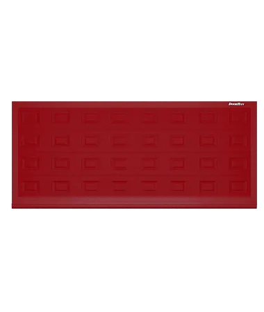 ДорХан Откатные ворота 4300х1100 цвета RAL 3000 (красный) с дизайном 'филенка' с автоматикой
