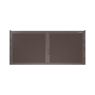 ДорХан Распашные ворота 2200х1000 цвета RAL 3000 (коричневый) с дизайном 'доска' без автоматики