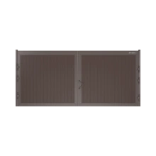ДорХан Распашные ворота 3500х1500 цвета RAL 3000 (коричневый) с дизайном 'доска' без автоматики