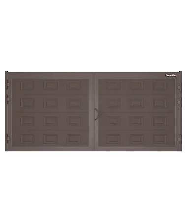 ДорХан Распашные ворота 5000х1000 цвета RAL 3000 (коричневый) с дизайном 'филенка' без автоматики