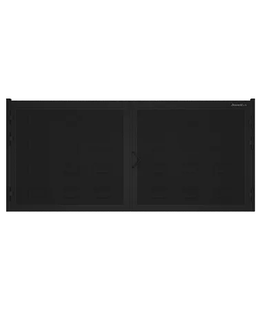 ДорХан Распашные ворота 2500х1400 цвета RAL 7016 (антрацит) с дизайном 'филенка' без автоматики