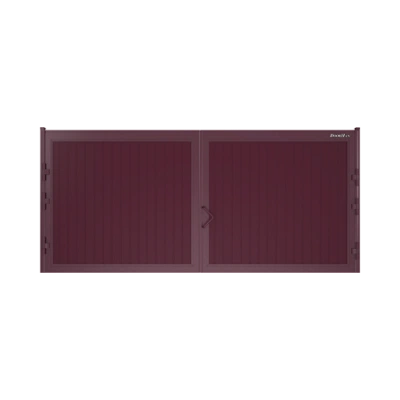 ДорХан Распашные ворота 4600х1500 цвета RAL 3005 (бордовый) с дизайном 'доска' без автоматики