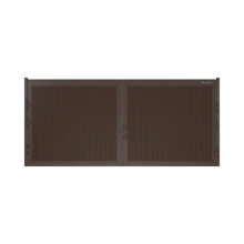 ДорХан Распашные ворота 2000х1200 цвета RAL 8017 (коричнево-красный) с дизайном 'доска' без автоматики