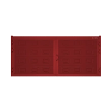 ДорХан Распашные ворота 2000х1500 цвета RAL 3000 (красный) с дизайном 'филенка' с автоматикой
