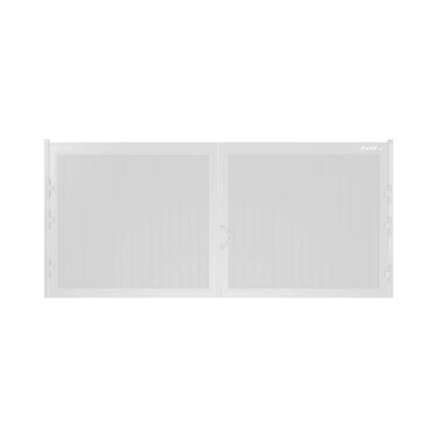 ДорХан Распашные ворота 4600х1600 цвета RAL 9003 (белый) с дизайном 'доска' с автоматикой