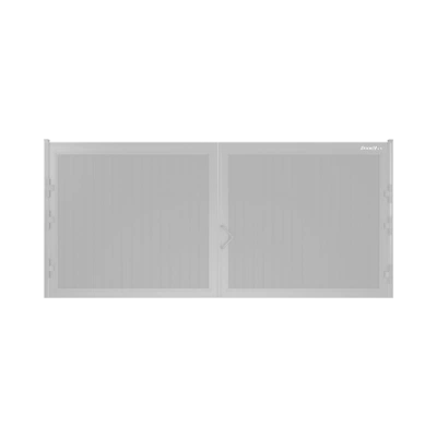ДорХан Распашные ворота 4700х1800 цвета RAL 9006 (серебристый) с дизайном 'доска' с автоматикой