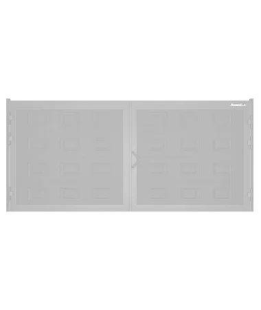 ДорХан Распашные ворота 3700х1100 цвета RAL 9006 (серебристый) с дизайном 'филенка' с автоматикой
