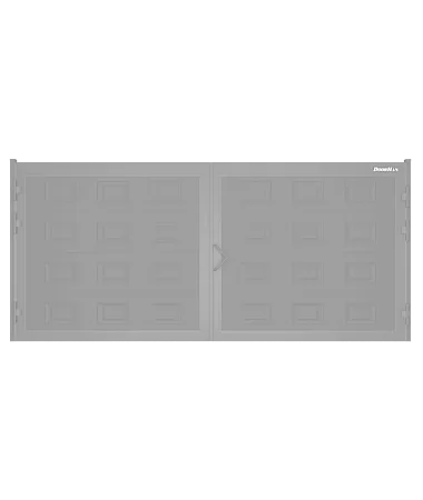 ДорХан Распашные ворота 5000х1800 цвета RAL 7004 (серый) с дизайном 'филенка' с автоматикой
