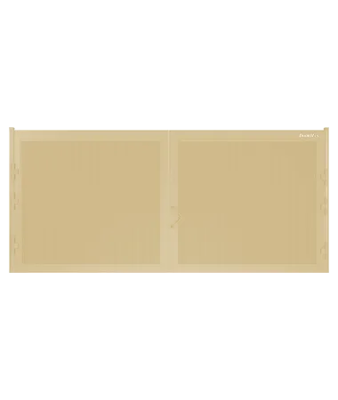 ДорХан Распашные ворота 4800х1400 цвета RAL 1014 (бежевый) с дизайном 'доска' с автоматикой