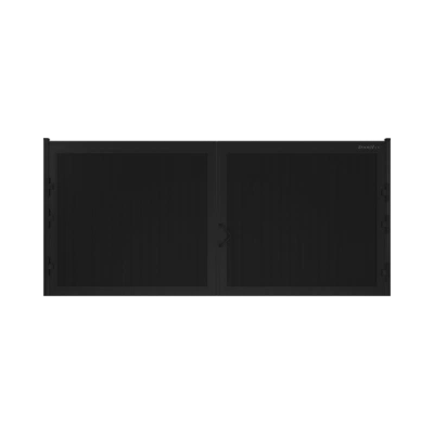 ДорХан Распашные ворота 2600х1200 цвета RAL 7016 (антрацит) с дизайном 'доска' с автоматикой