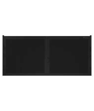 ДорХан Распашные ворота 4100х1500 цвета RAL 7016 (антрацит) с дизайном 'доска' с автоматикой