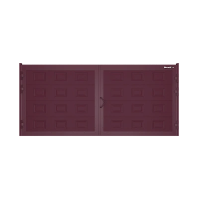 ДорХан Распашные ворота 4100х1100 цвета RAL 3005 (бордовый) с дизайном 'филенка' с автоматикой