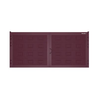 ДорХан Распашные ворота 4900х1300 цвета RAL 3005 (бордовый) с дизайном 'филенка' с автоматикой ДорХан Распашные ворота 4900х1300 цвета RAL 3005 (бордовый) с дизайном 'филенка' с автоматикой