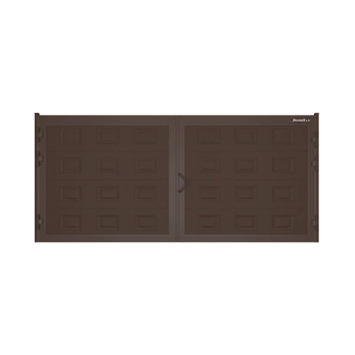 ДорХан Распашные ворота 2600х1500 цвета RAL 8017 (коричнево-красный) с дизайном 'филенка' с автоматикой ДорХан Распашные ворота 2600х1500 цвета RAL 8017 (коричнево-красный) с дизайном 'филенка' с автоматикой