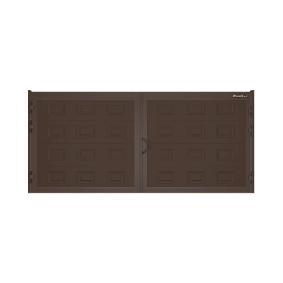 ДорХан Распашные ворота 4800х1800 цвета RAL 8017 (коричнево-красный) с дизайном 'филенка' с автоматикой