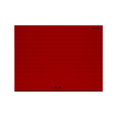 ДорХан Секционные ворота стальные 4300х2400 цвета RAL 3000 (красный) с дизайном 'доска' без автоматики