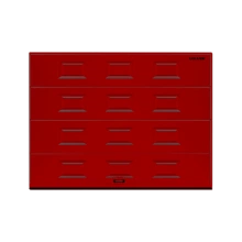 ДорХан Секционные ворота стальные 2000х2100 цвета RAL 3000 (красный) с дизайном 'филенка' без автоматики