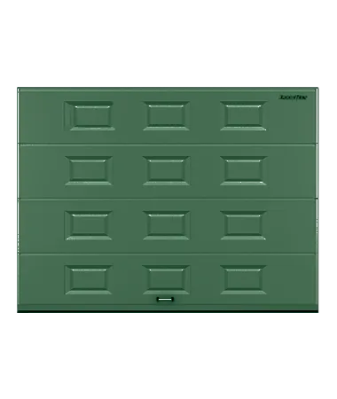 ДорХан Секционные ворота стальные 2700х2200 цвета RAL 6005 (зелёный) с дизайном 'филенка' без автоматики