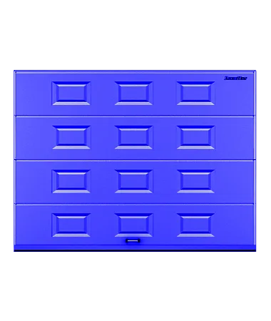 ДорХан Секционные ворота стальные 4400х2100 цвета RAL 5005 (синий) с дизайном 'филенка' с автоматикой