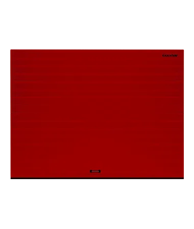 ДорХан Секционные ворота стальные 2500х2200 цвета RAL 3000 (красный) с дизайном 'доска' с автоматикой