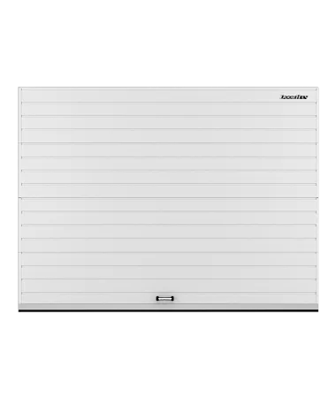ДорХан Секционные ворота стальные 4300х2400 цвета RAL 9003 (белый) с дизайном 'доска' с автоматикой