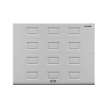 ДорХан Секционные ворота стальные 2100х2800 цвета RAL 9006 (серебристый) с дизайном 'филенка' с автоматикой