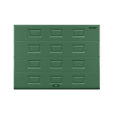ДорХан Секционные ворота стальные 4700х2200 цвета RAL 6005 (зелёный) с дизайном 'филенка' с автоматикой