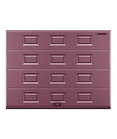 ДорХан Секционные ворота стальные 3500х2200 цвета RAL 3005 (бордовый) с дизайном 'филенка' с автоматикой