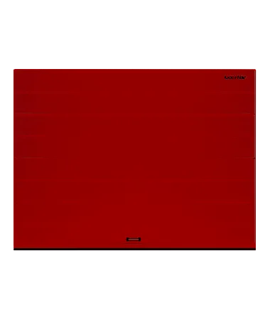 ДорХан Секционные ворота стальные 3800х2900 цвета RAL 3000 (красный) с дизайном 'широкая центральная полоса' без автоматики