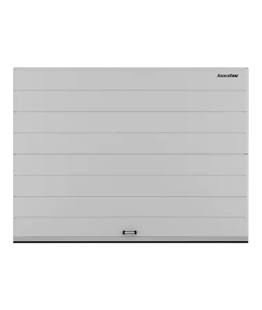 ДорХан Секционные ворота стальные 2100х2800 цвета RAL 9006 (серебристый) с дизайном 'широкая центральная полоса' без автоматики