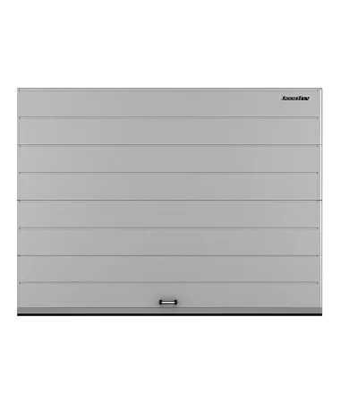 ДорХан Секционные ворота стальные 2100х2100 цвета RAL 7004 (серый) с дизайном 'широкая центральная полоса' без автоматики