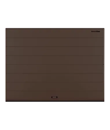 ДорХан Секционные ворота стальные 3900х2600 цвета RAL 8017 (коричнево-красный) с дизайном 'широкая центральная полоса' без автоматики