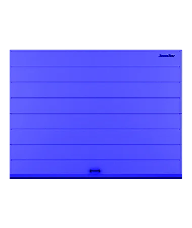 ДорХан Секционные ворота стальные 3000х2500 цвета RAL 5005 (синий) с дизайном 'широкая центральная полоса' с автоматикой
