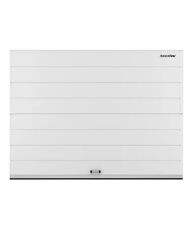 ДорХан Секционные ворота стальные 2700х2300 цвета RAL 9003 (белый) с дизайном 'широкая центральная полоса' с автоматикой