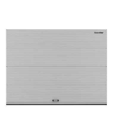 ДорХан Секционные ворота стальные 2200х2200 цвета RAL 9006 (серебристый) с дизайном 'волна' с автоматикой