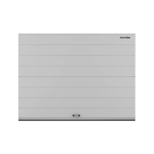 ДорХан Секционные ворота стальные 2100х3000 цвета RAL 9006 (серебристый) с дизайном 'широкая центральная полоса' с автоматикой
