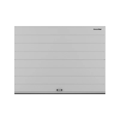 ДорХан Секционные ворота стальные 4800х2000 цвета RAL 9006 (серебристый) с дизайном 'широкая центральная полоса' с автоматикой ДорХан Секционные ворота стальные 4800х2000 цвета RAL 9006 (серебристый) с дизайном 'широкая центральная полоса' с автоматикой
