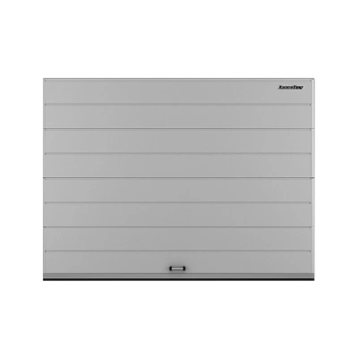 ДорХан Секционные ворота стальные 4800х3000 цвета RAL 7004 (серый) с дизайном 'широкая центральная полоса' с автоматикой ДорХан Секционные ворота стальные 4800х3000 цвета RAL 7004 (серый) с дизайном 'широкая центральная полоса' с автоматикой