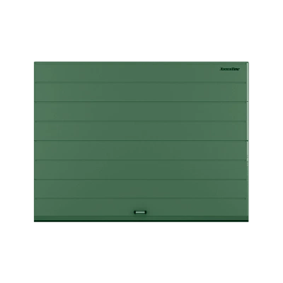 ДорХан Секционные ворота стальные 4400х2300 цвета RAL 6005 (зелёный) с дизайном 'широкая центральная полоса' с автоматикой